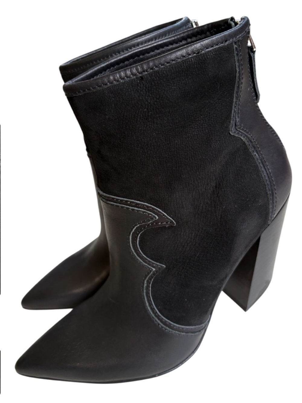 EUC Dolce Vita Leather Noraya Western Heeled Boots Black Size 7.5 - Picture 7 of 9